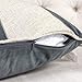 Homey Cozy Applique Gray Velvet Throw Pillow Cover, Merry Christmas Series Reindeer Horn Luxury Soft Fuzzy Cozy Warm Slik Decorative Gift Square Couch Cushion Pillow Case 20 x 20 Inch, Cover Only