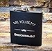 Will You Be My Groomsman Engraved Gift Flask - Asking Groomsmen Gifts- For Men, Black Whiskey Flasks For Proposal – Extra Thick 5mil #304 Stainless Steel, Laser Engraved, Leak Proof Groomsman 602