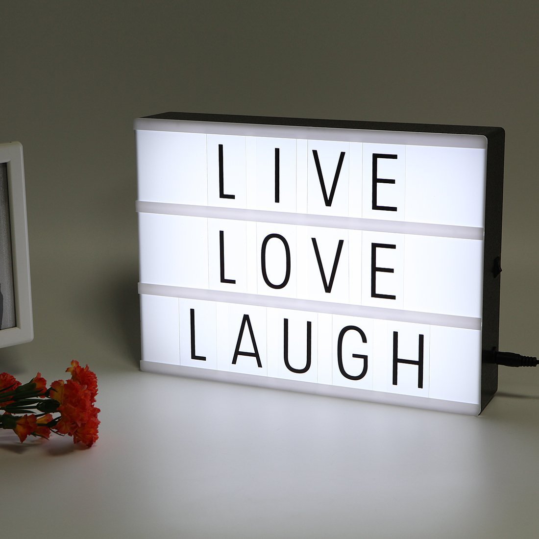 BOVIEW Night Light DIY Letters Box Light Cinematic A4 Lightbox Plastic