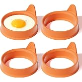 Silicone Egg Rings for Cooking, 4 Pack Egg Molds with Leak-Proof Design, Non-Stick BPA Free Egg Cooker Rings, Heat Resistant up to 500&deg;F, Dishwasher Safe Orange