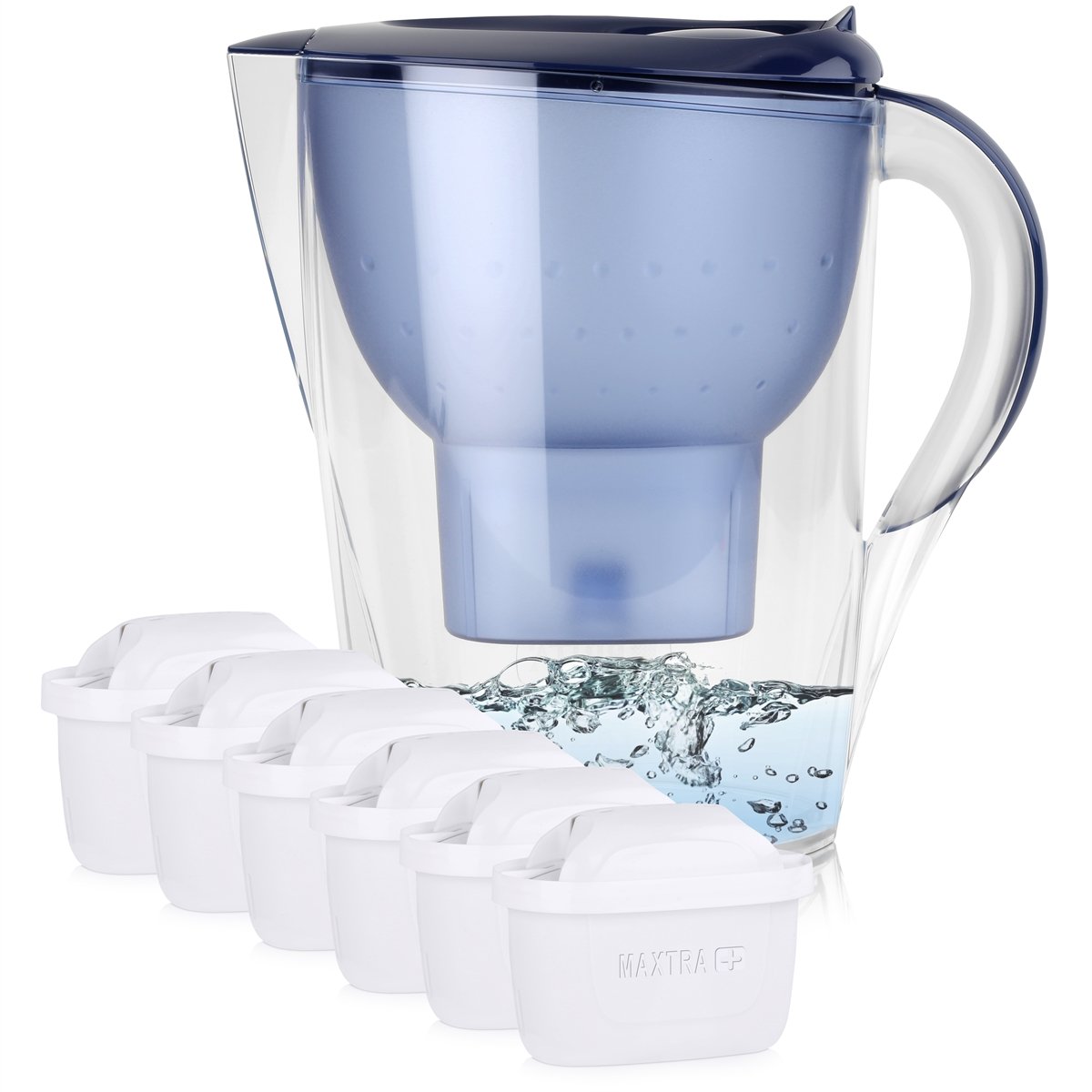BRITA Marella XL 3,5L Wasserfilter Blau inkl. 6x Maxtra+ Kartuschen