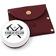 THRWCLUB Axe Sharpener 400/1000 Grit - Hatchet/Axe Sharpening Stone, Axe Blade Sharpener, Sharpening Puck, Lansky Puck, Dual Grit Multi-Purpose Hatchet Sharpening Tool with Leather Sheath