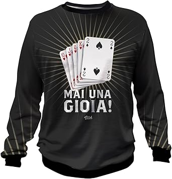 Scala Reale Felpa Uomo E Unisex Poker Scommesse Gioco D Azzardo Piatto Quattro Quinti Mai Una Gioia Frasi Virali Viral T Shirt Xxl Amazon It Abbigliamento