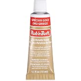 AMACO Rub n Buff Wax Metallic Finish - Rub n Buff Grecian Gold 15ml Tube - Versatile Gilding Wax for Finishing Furniture Antiquing and Restoration - Rub and Buff Colors Single Tube