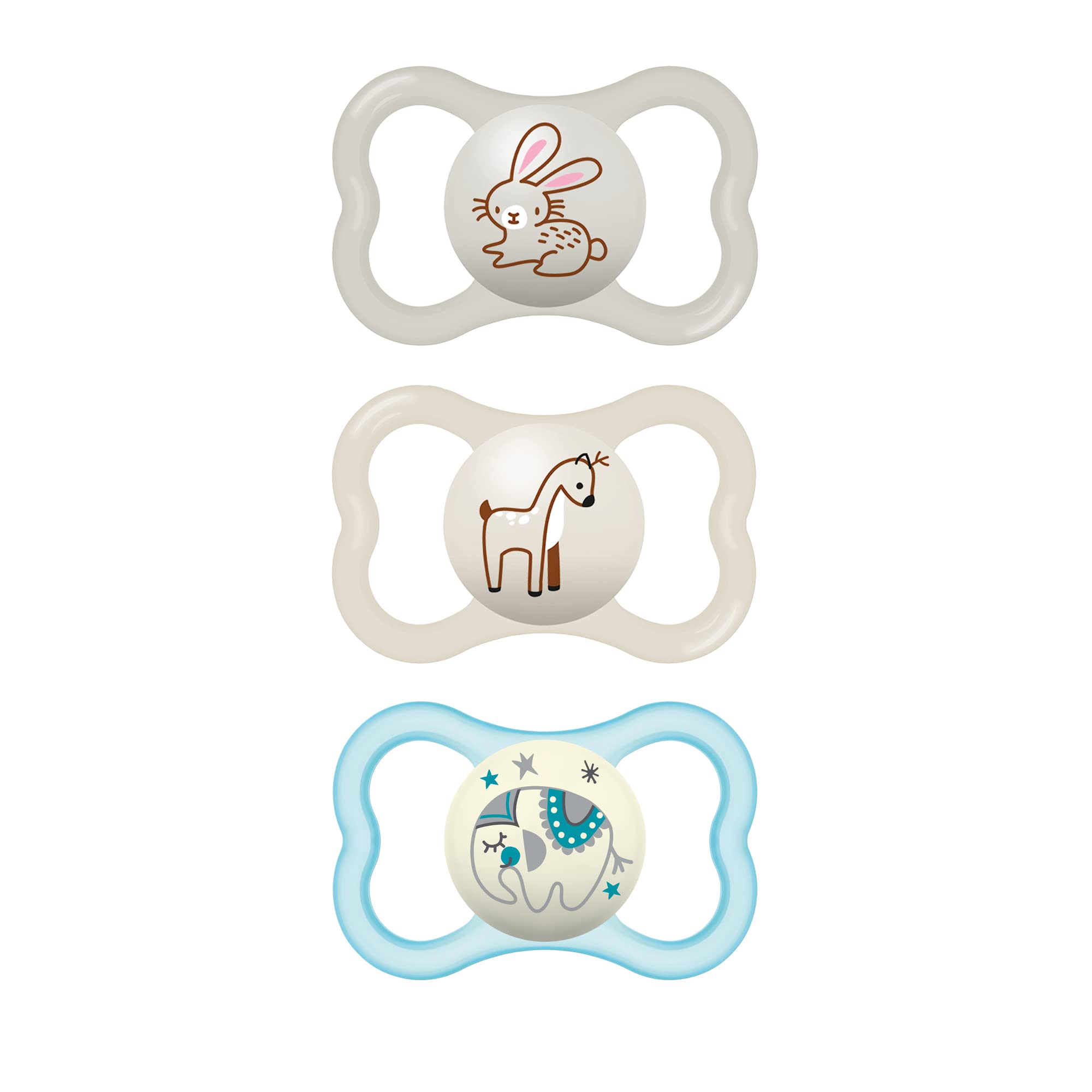 Photo 1 of MAM Air Night & Day Baby Pacifier, for Sensitive Skin, Glows in The Dark, 3 Pack, 6-16 Months, Unisex