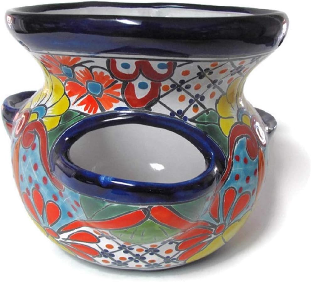 Talavera Pottery StoreStrawberry Planter Small Hand Painted Pot Indoor Outdoor Multi Colored Glazed Puebla