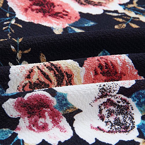 Farmerl Women Lace Floral Cape Casual Coat Loose Blouse Kimono Jacket Cardigan Navy