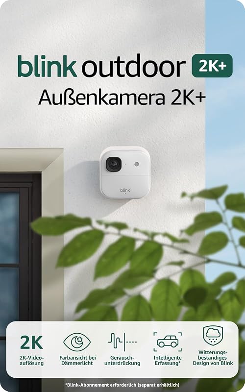 Außenkamera 2K+ (neueste Generation) – Kabellose, intelligente Sicherheitskamera, 2K-Videoauflösung, bis zu zwei Jahre Batterielaufzeit. Sync-Basismodul enthalten – 1-Kamera-System, Weiß