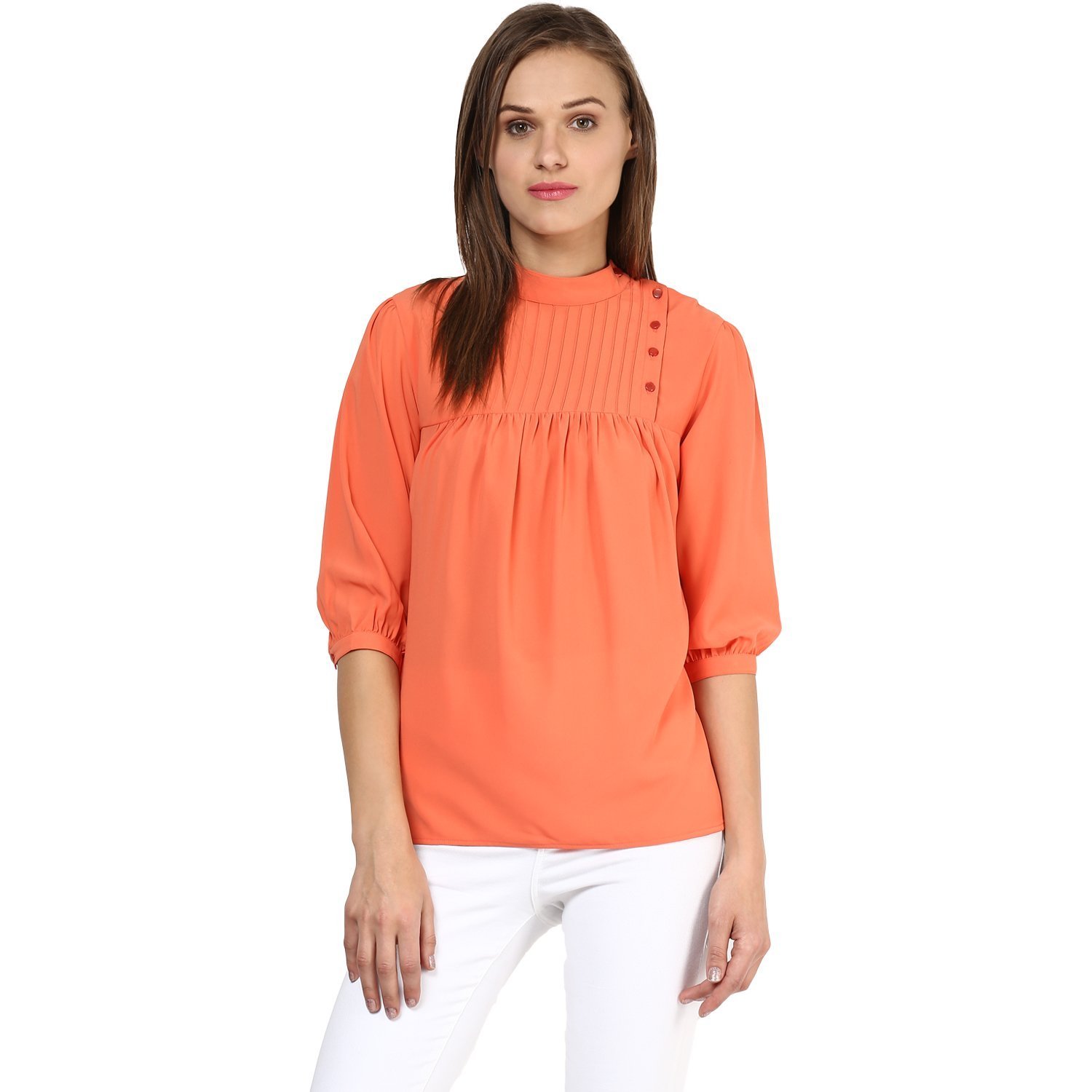 rare women orange georgette top (ep1212)