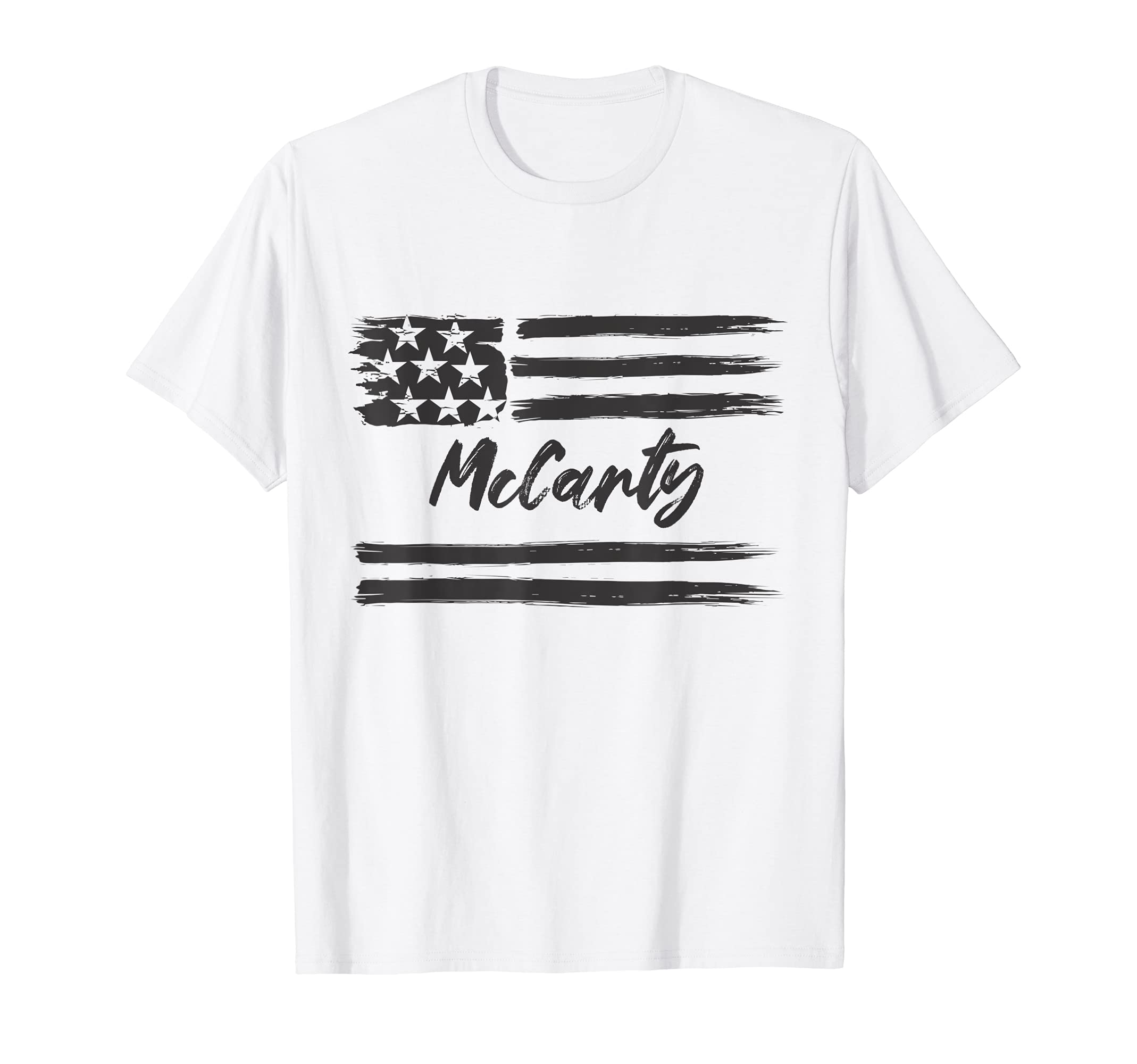 McCarty - Personalized Name, Stars and Stripes, USA Flag T-Shirt