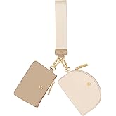 Hovmwey Keychain Wallet, Detachable Dual Pouch Wristlet Wallets for Women Men, Portable Mini Zip Around Small Wallet Coin Pur