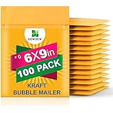 Kraft Bubble Mailers [100 Pack] Mailing Packing Envelopes #0 (6" x 9")