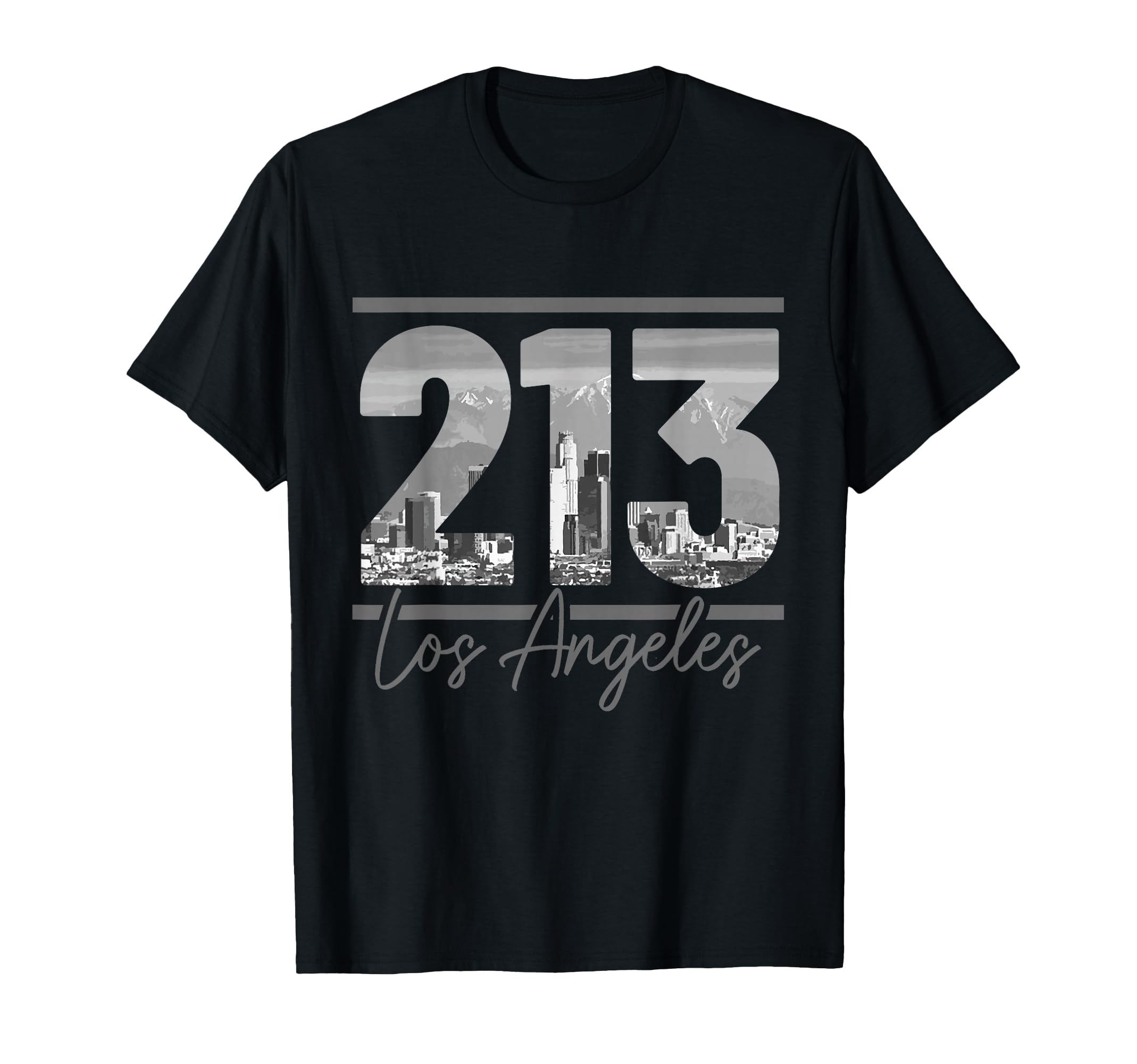 Photo 1 of We Love LA - 213 Los Angeles Co. Women's Unisex Adult 213 Area Code Vintage LA Skyline California Black T-Shirt small