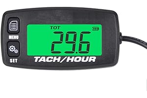 Small Engine Tachometer Digital Inductive Tachometer Track Oil Change Hour Meter Backlit Tach Hour Meter Single Resettable fo