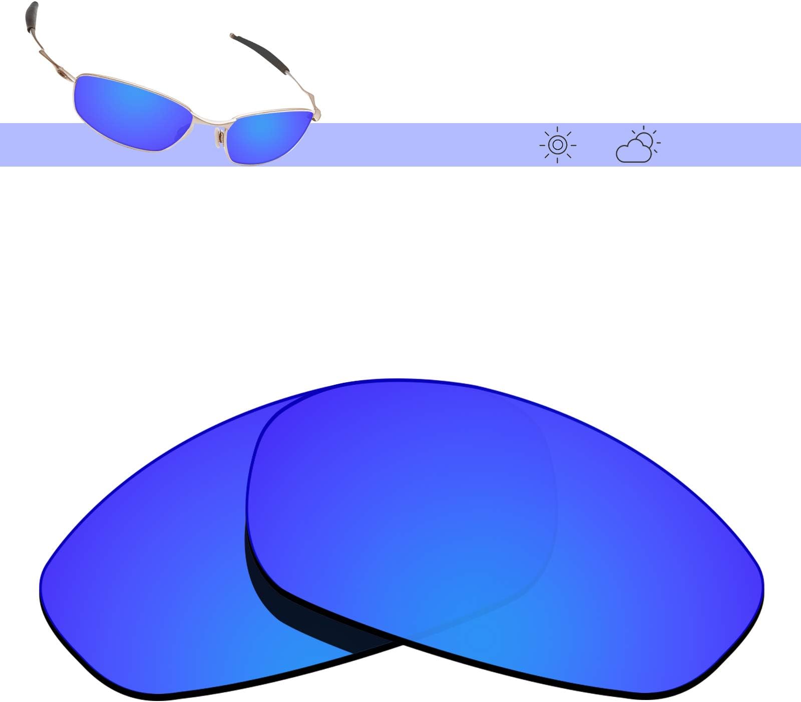 Glintbay 100% Precise-Fit Replacement Sunglass Lenses for Oakley Whisker
