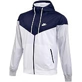 NIKE TEAM MEN'S WINDRUNNER JACKET Hooded Windbreaker (Navy/White, Small)