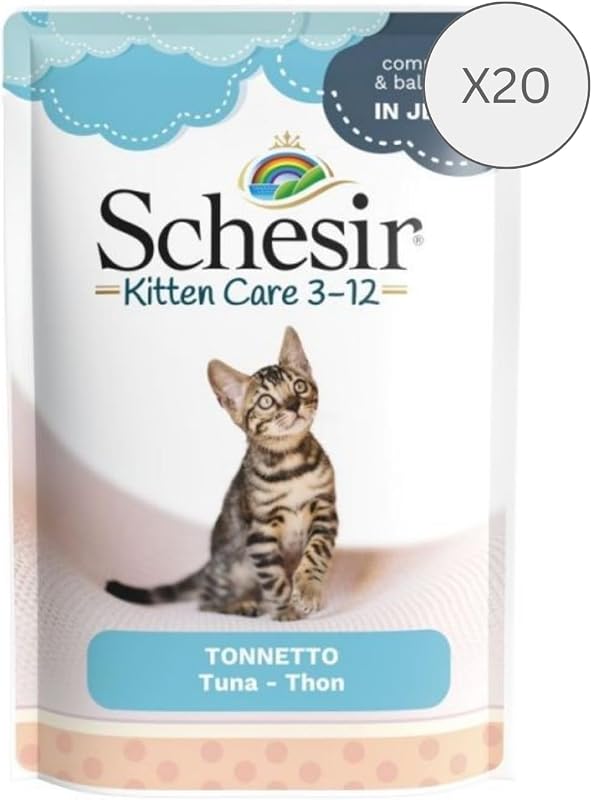 , Kätzchengelee Thunfisch mit Aloe Vera, Feuchtnahrung für Kätzchen in Gelee, 24 Dosen à 85 g