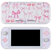 Case for Nintendo Switch Lite Protective Accessories Soft Silicone Cover Shell Compatible ONLY for Switch Lite Pink Coquette Bow Anti-Drop Shock Proof Aesthetic Protector