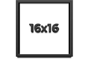 CUSTOMPICTUREFRAMES.COM 16x16 Shadow Box Frame Black | 1 Inch Deep Solid Wood Shadowbox Display Frame | UV Resistant Acrylic Plexiglass, Acid Free Backing, and Hanging Hardware | Dugan Picture Frame Style