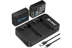 Artman NP-W126 NP-W126S Battery 2-Pack and Rapid Dual Charger Compatible with Fujifilm XM5, X-E5, X Half, X100VI, X100V, XS10