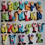 Dreamyth 26pcs Wooden Cartoon Alphabet A-Z Magnets Child Educational Toy