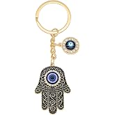 Jasimkiss Evil Eye Keychains Bag Purse Keychains Good Luck Amulet protection Charm Keychains for Women Men