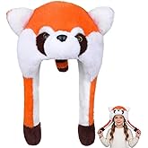 Funny Plush Animal Hat with Ears Moving Jumping Pop Up Beating, Floppy Moving Ears Hat for Women Christmas Dress Up