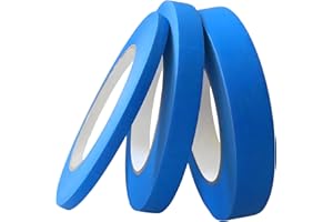 DoAy Blue Painters Tape 1/4" 1/2" 3/4" x 60 Yard - Multi Size Pack - Multi Surface Use - 3 Rolls