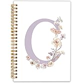 Locomiss Initial Letter C Notebook, Monogrammed Gifts for Women, Custom Notebook Journals for Writing, Cute Personalized Notepads Journals for Women Floral Hardcover Spiral Notebooks 5.5x8.3