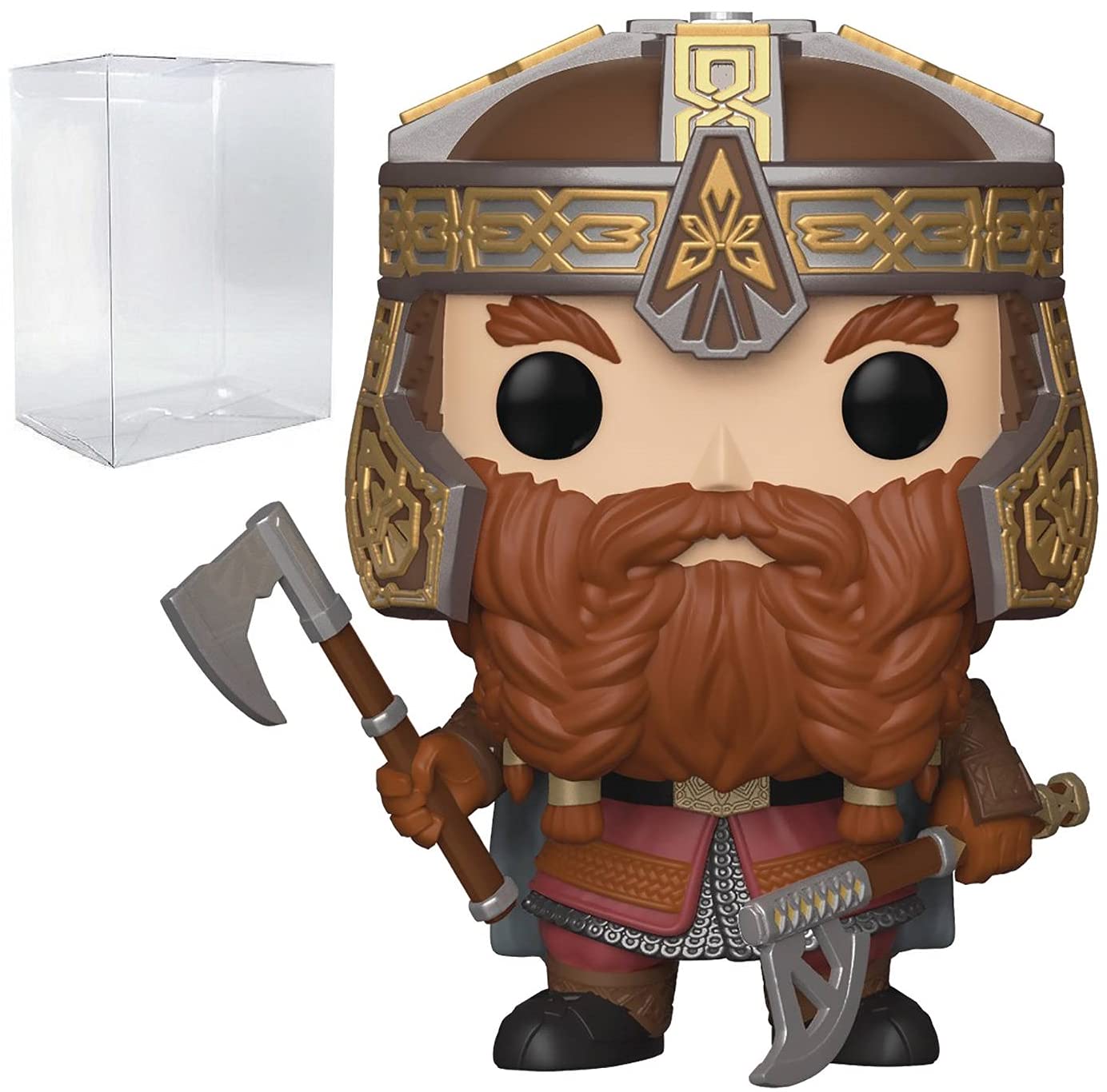 POP Lord of The Rings - Gimli Funko Pop Vinyl Figure (Bundled with Compatible Pop Box Protector Case), Multicolored, 3.75 inches