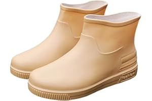 Womens Rain Boots Waterproof Rubber Garden Ankle Boots Anti-Slip Lightweight Comfortable Booties Slip on Fishing Walking Work