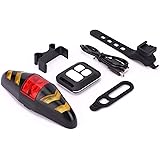 Bike Tail Light, Bike Rear Light LED, Turn Signal Lights with Wireless Remote Control Rechargeable Multifunctional Modes Wate