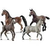 Schleich Horse Club - 4 PC Horse Toy Collector Playset - Detailed, Realistic Figurine Horses and Foals for Girls and Boys - Realistic Farm Animal Figure Set for Kids Ages 5+ | 77572