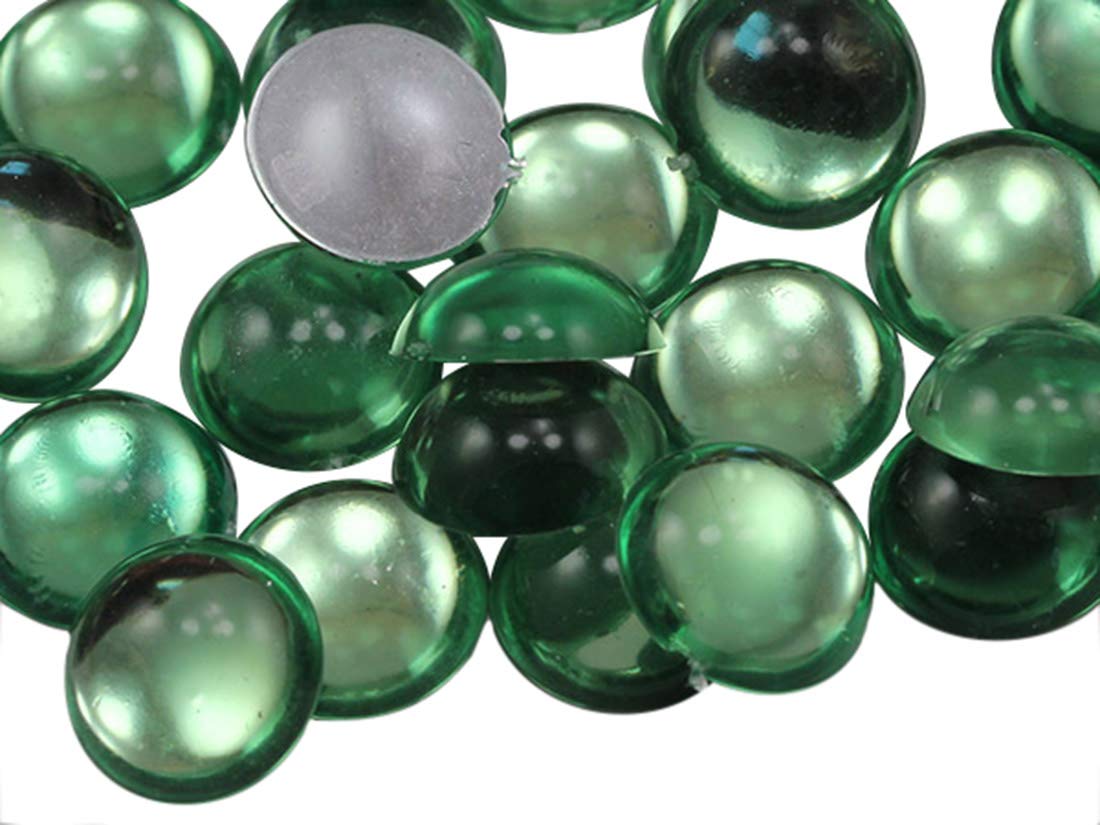 18mm Green Peridot .PD Round Flat Back Acrylic Cabochons Plastic Gems for Crafts Costume Embelishments Card Making Jewels Jewelry Making Cosplay Jewels - 30 Pieces