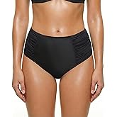 Zmart Women High Waist Bikini Bottoms - Full Coverage Ruched Bathing Suit Swim Bottom Swimsuits Swimwear