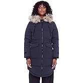 ALPINE NORTH Ukon Women’s Vegan Down Drawstring Winter Parka - Insulated Jacket with Faux Fur Hood