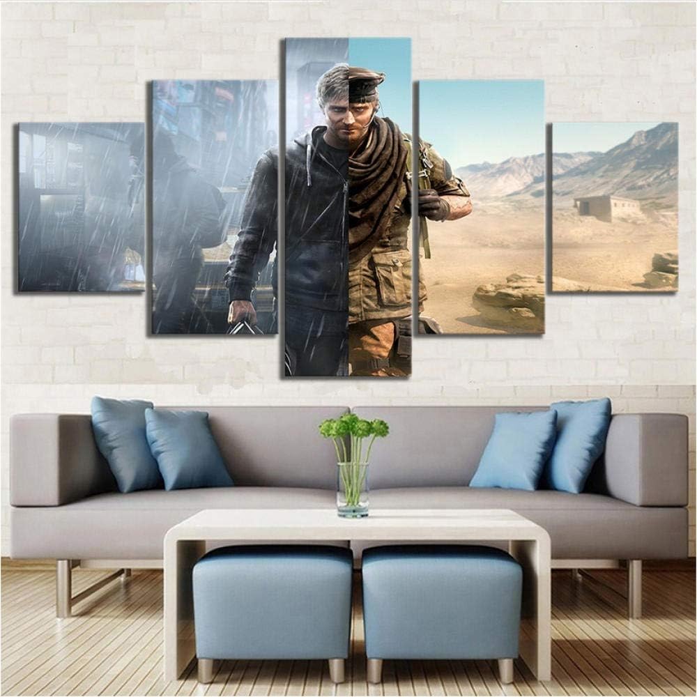 YANGSHUANG Canvas Pictures Home Decor Paintings 5 Pieces Rainbow Six Siege Wall Art Prints Modern Poster Hotel Modular Living Room Frame