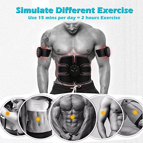 Muscle Toner Abdominal workouts Fitness Portable AB Machine EMS Training for Abdomen/Arm/Leg (Black.)