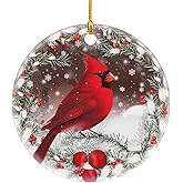 Oldchi Christmas Red Cardinal Ornaments, Ceramic Tree Decorations - Cardinal Bird Memorial Gifts Surrounded by Your Glory Ceramic Ornament - Best Gifts for Christmas