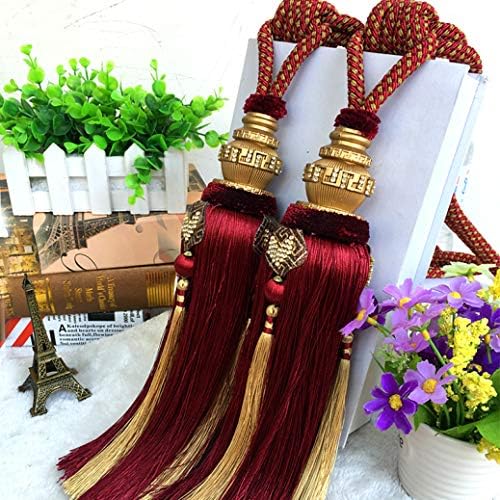 NOMIMAS one Pair Luxury high Class Curtain tieback Hanging Ball European Tassel Decoration Rope Buckle Strap Hanging tie Tape Back N080