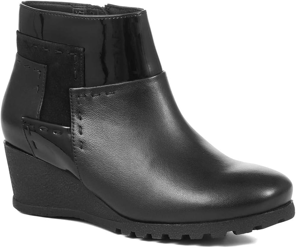 Pavers Leather Wedge Ankle Boots 319 246 Black Size 8 (41) Amazon.co.uk Shoes & Bags