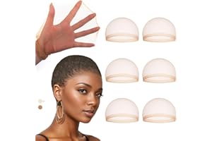 IDN BEAUTY HD Wig Cap for Women Invisible and Breathable Caps for Lace Front Wigs High-Elastic Stretchy Sheer Nylon Wig Caps Natural Transparent HD Ultra-thin Wig Caps 6PCS Nude/Light Brown
