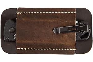 QCHENGSAN Knife Sheath,Leather Knife Sheath for Belt,Horizontal Carry Pocket Knife Holder,EDC Belt Organizer,Handmade Compact Draw Knife Holster,EDC Pocket Organizer,Sheath for Folding Knife,Gifts for Men