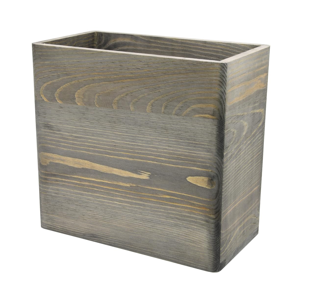Photo 1 of Owlgift Rustic Gray Wooden Trash Can, Rectangular Wastebasket Bin for Home, Office, Kitchen, Bathroom – Farmhouse Style Wood Garbage Bin, 9.8” x 5.3” x 9.3”