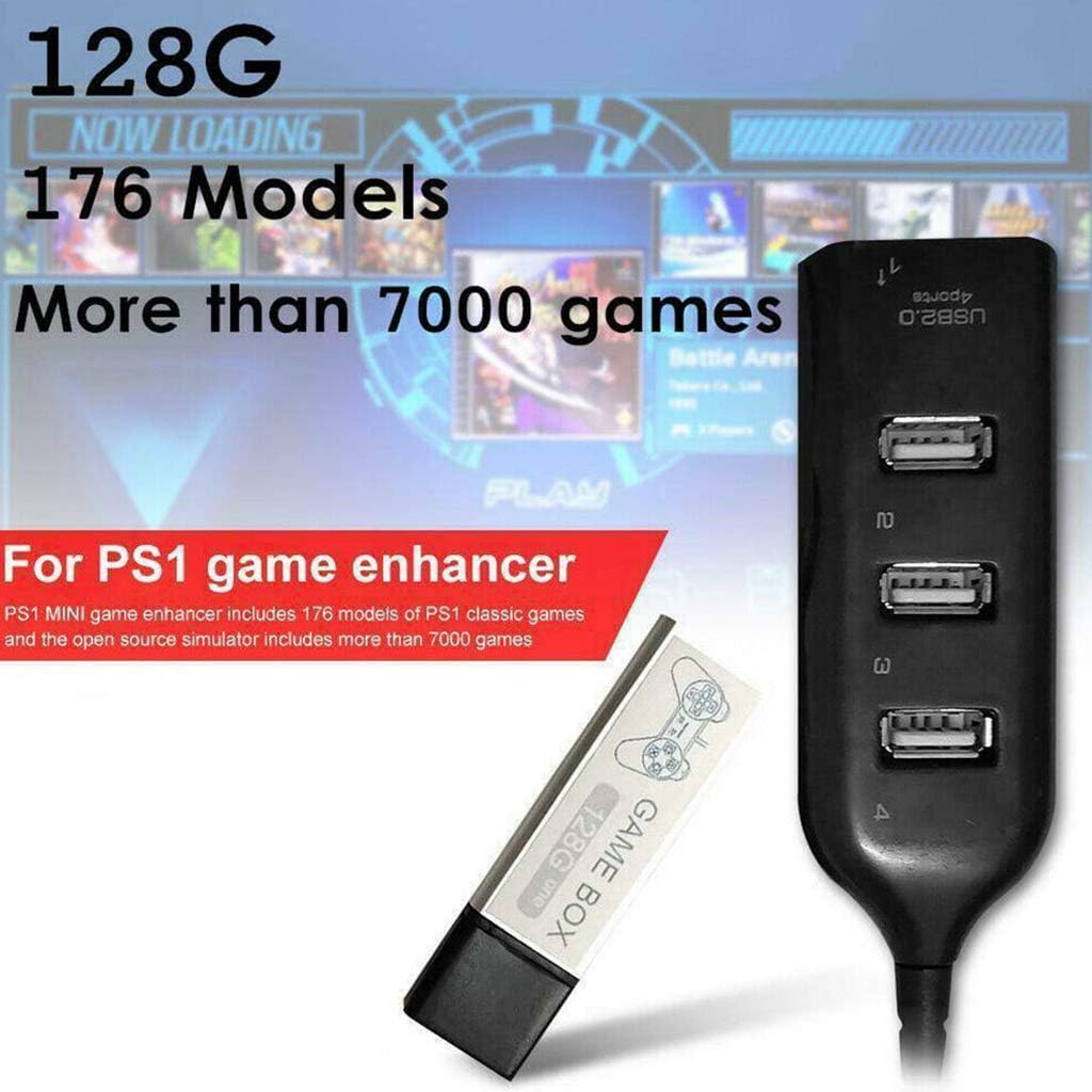 Wenjuersty Children 128G Playing 7000 Games Game Enhancer Extended 176 Models For PS1 MINI