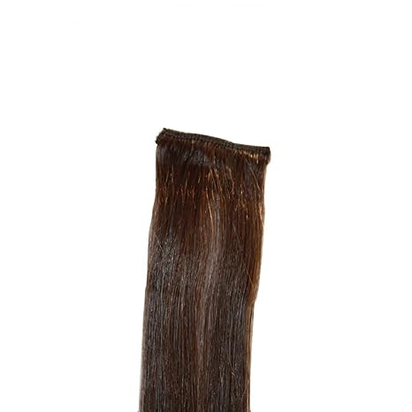 Krome Hair Single Clip Hair Extensions Dark Brown Highlights 18