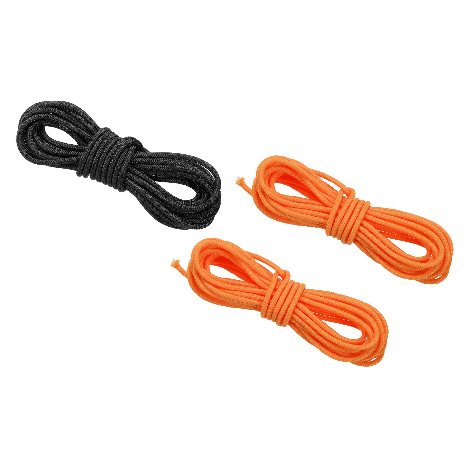 PATIKIL Archery D Loop Rope 3 Meters, 3 Pack Bow D Loop String Release Material Nock Wire Nocking Loop Buckle Ring for Compound Bowstring, 1pcs Black 2pcs Orange