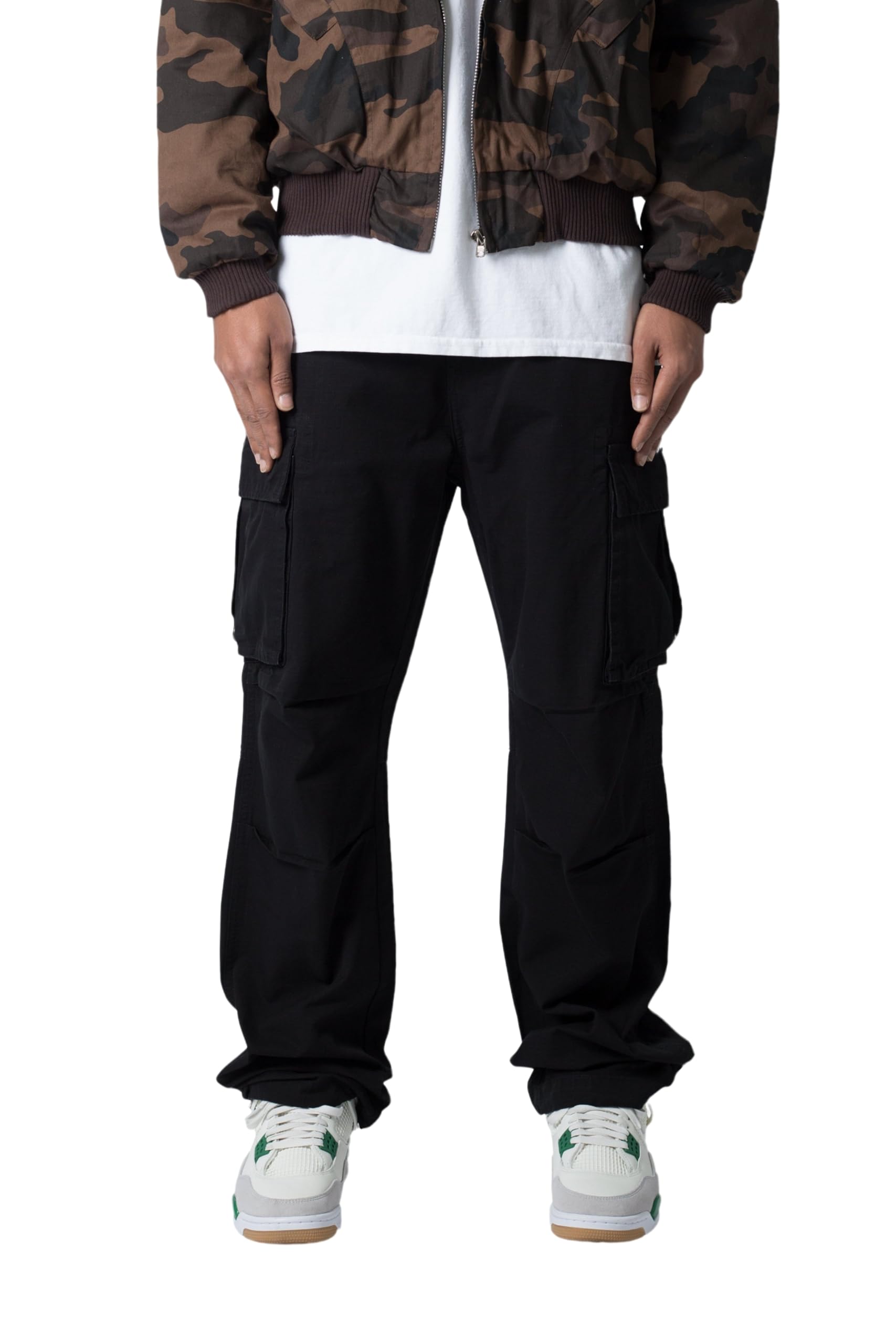 mnml Men’s Ultra Baggy Vintage Cargo Pant, Black