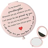 Tamnioa Granddaughter Gifts from Grandma Gift for Granddaughter, Pink Compact Mirror Makeup Mirror Pocket Purse Accessories Magnifying Portable Travel Mirrors, Granddaughters Gifts from Grandparents