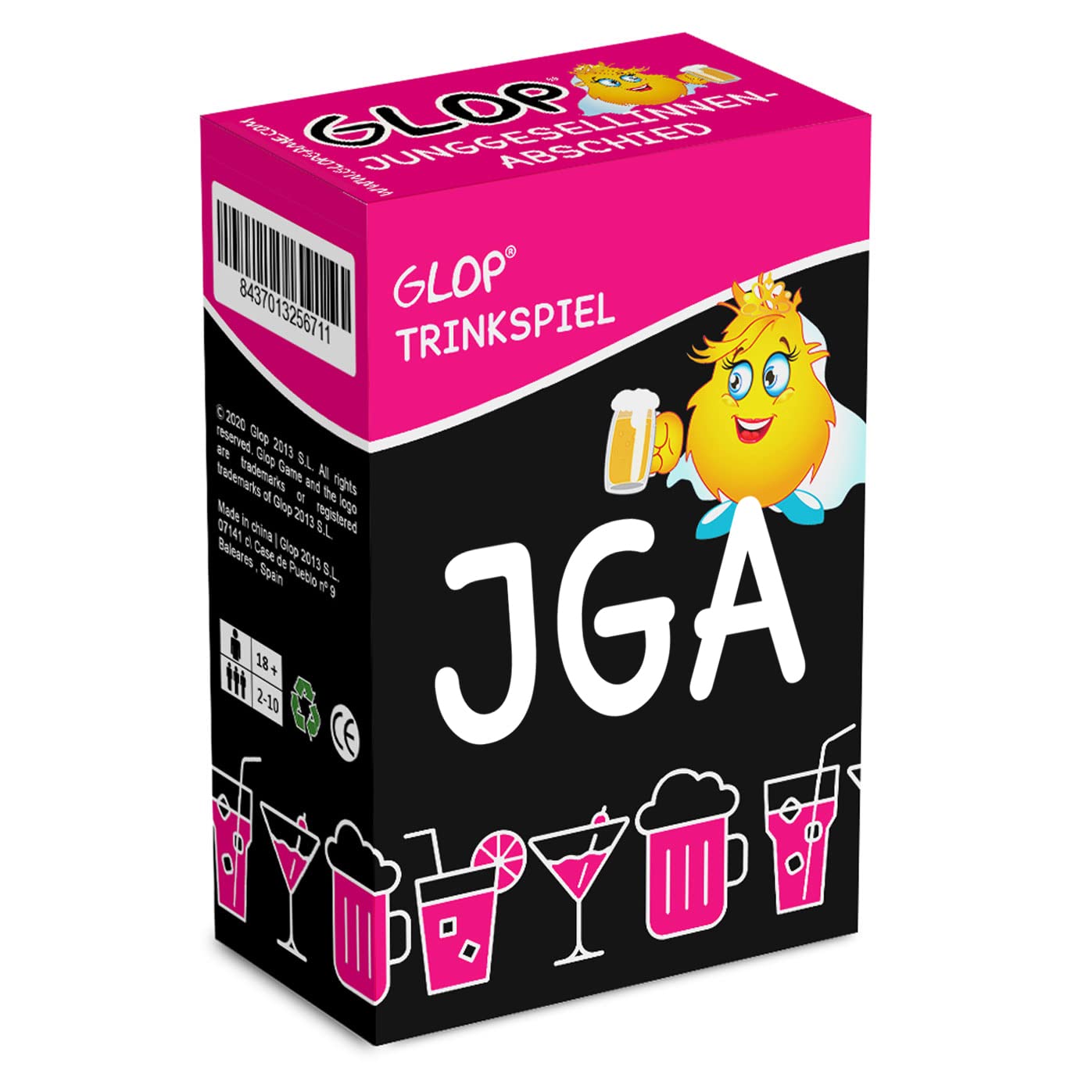 Glop Junggesellinnenabschied - JGA - Trinkspiel - Partyspiel - Kartenspiel - Spieleabend - Saufspiel - Brettspiel - 100 Spielkarten